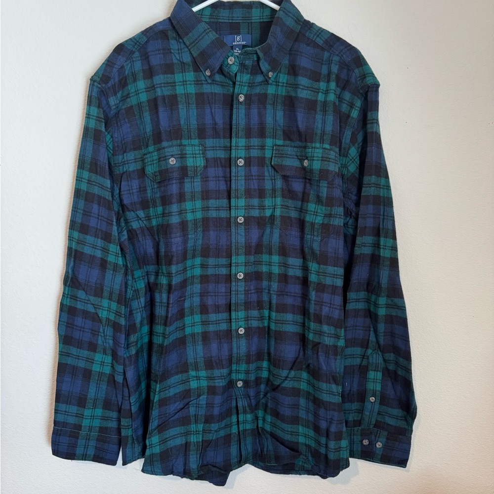 George Casual Button Down Shirt in Blue and Green